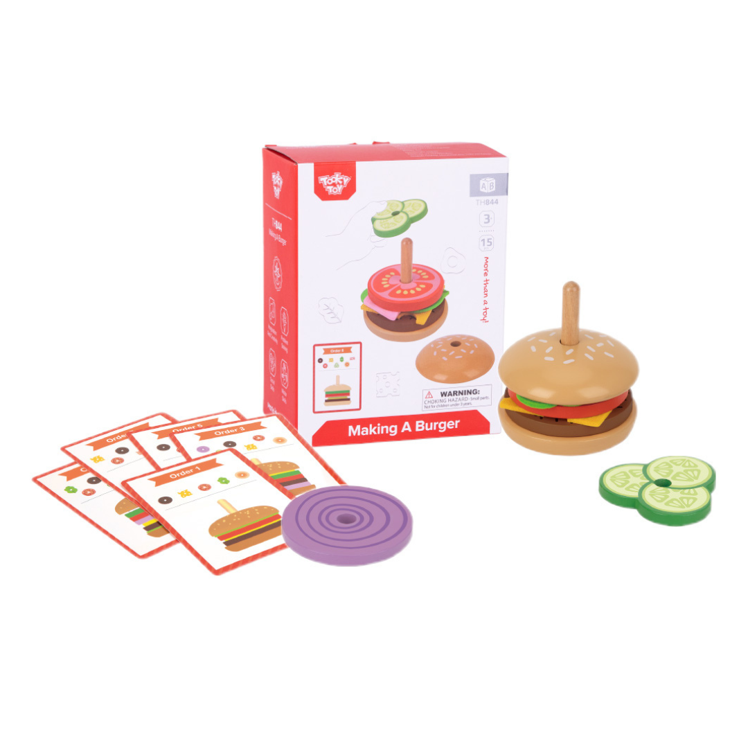 Tooky Toy Make a Burger Stacking Set