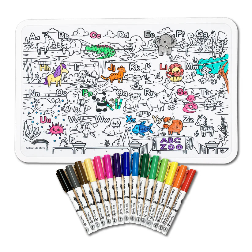 Colour Me Mats - Regular Mat (ABC Alphabet Zoo)