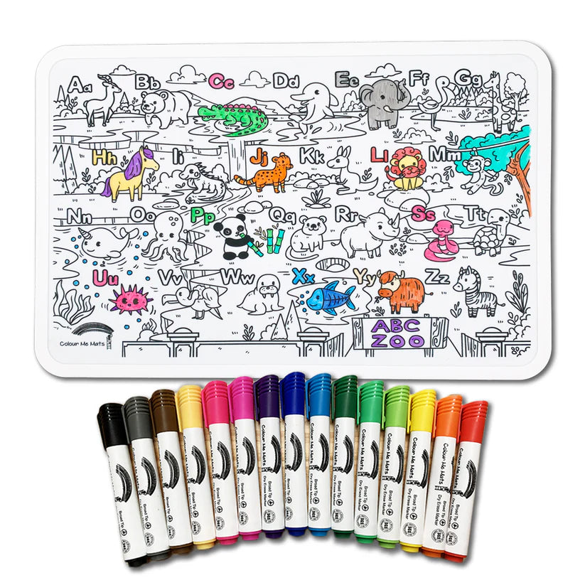 Colour Me Mats - Regular Mat (ABC Alphabet Zoo)