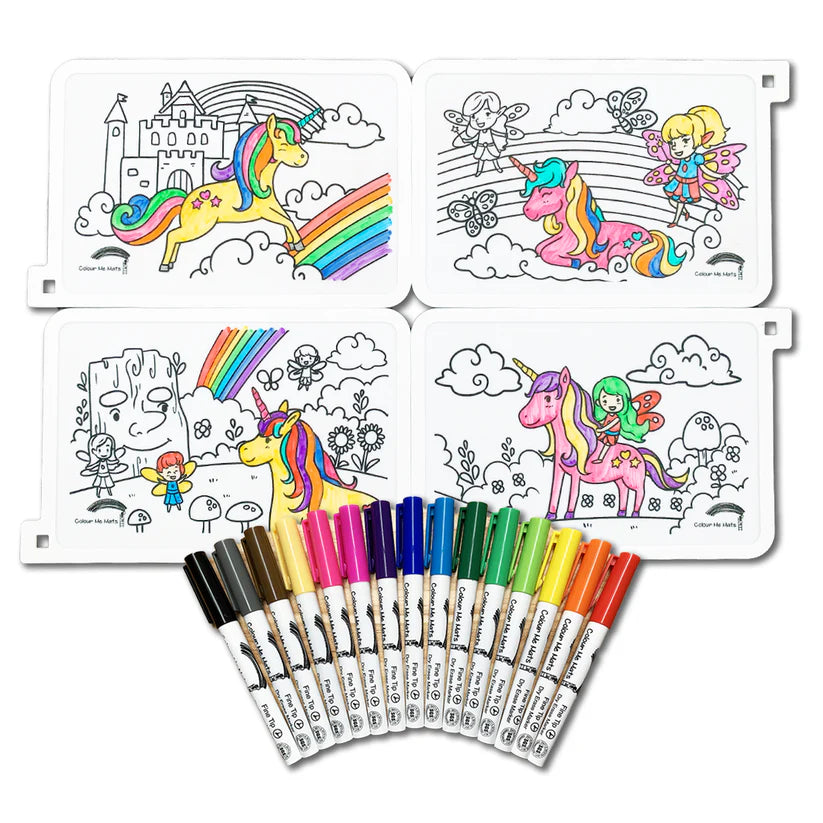 Colour Me Mats - Mini Puzzle Mat (Magical Unicorns & Fairies)