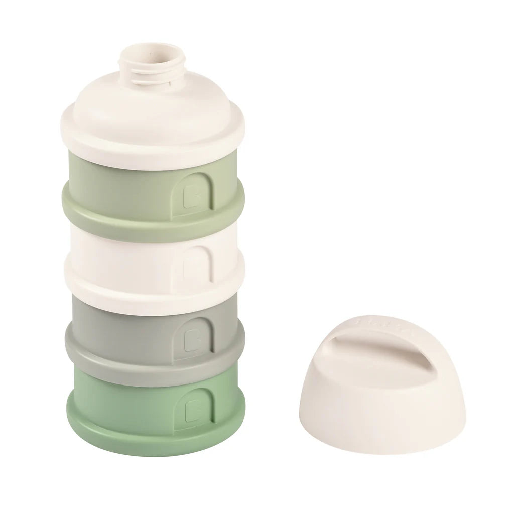 Beaba Formula Milk Container 4 Compartments (Cotton/Sage Green)