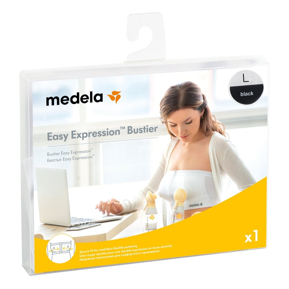 Medela Easy Expression Hands Free Pumping Bustier - Black L