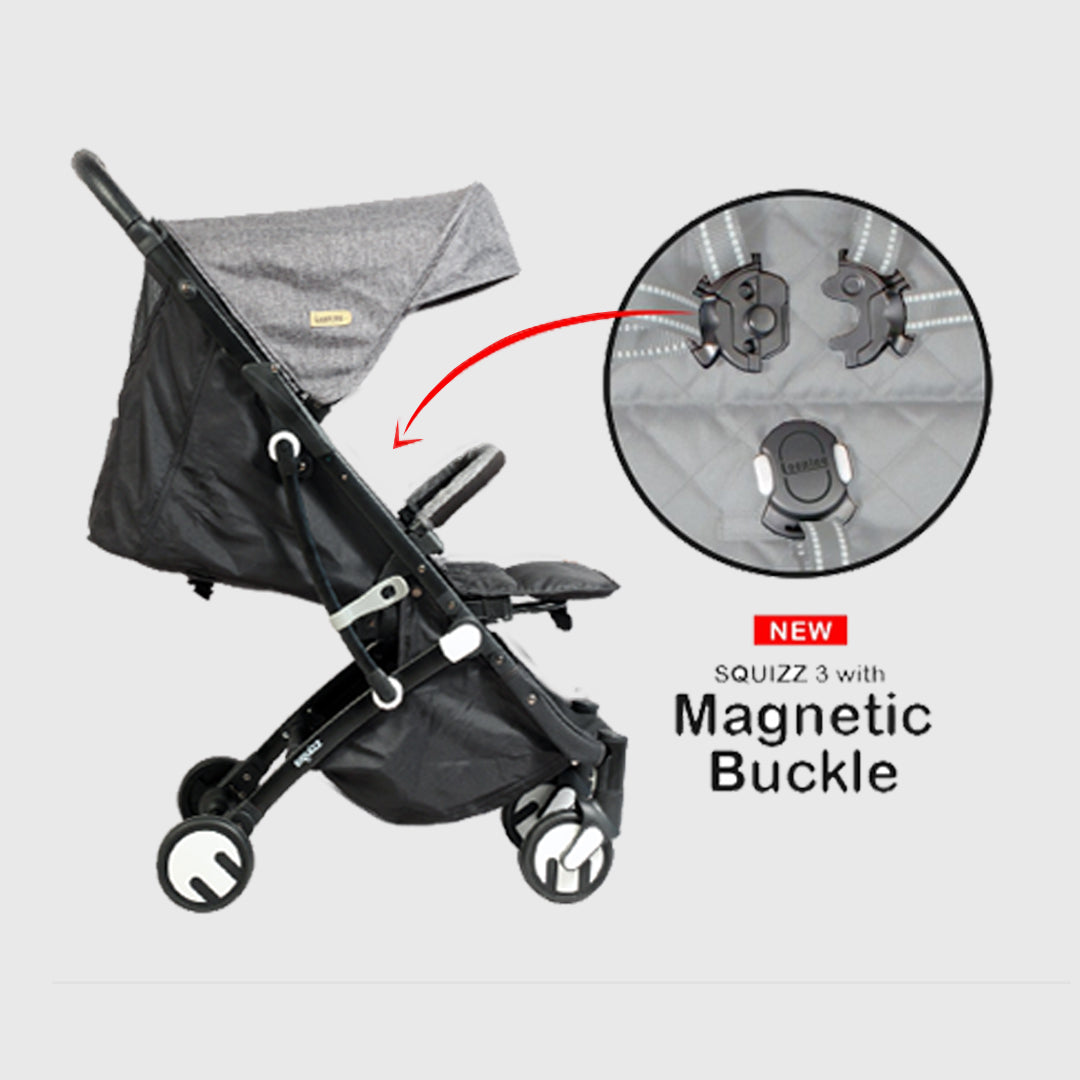 Looping Squizz 3 Compact Stroller Grey Canopy Black Frame Building Roots PH